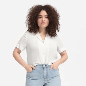 Everlane The Clean Silk Short-Sleeve Notch Shirt
